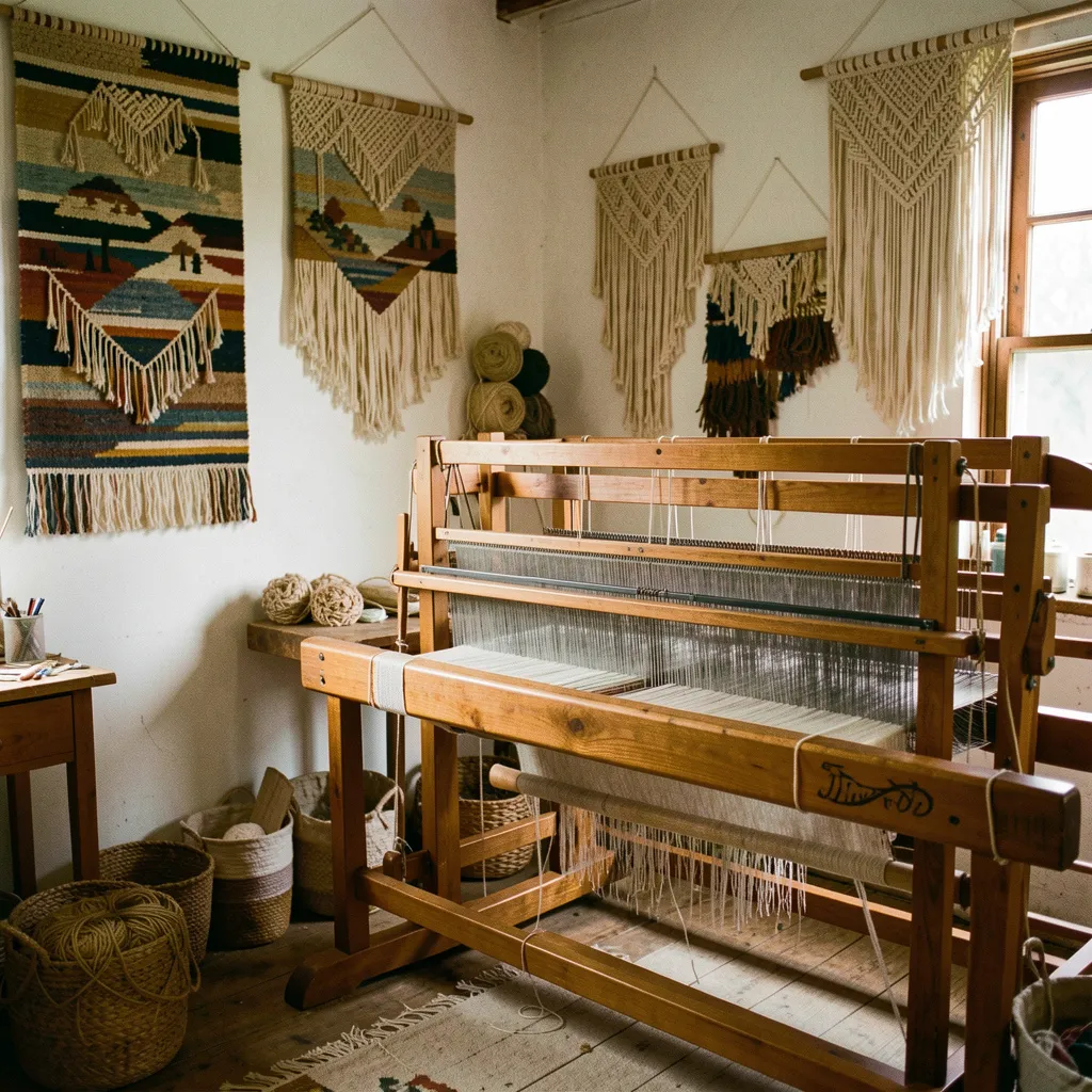 Weaver's studio workspace